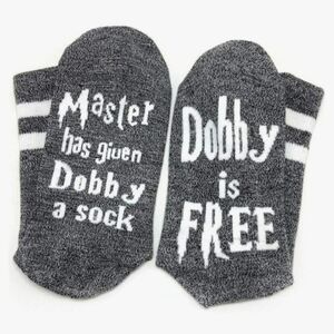 Dobby Quote Casual Socks - Gray